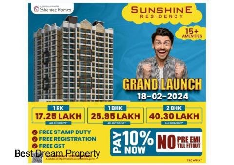 1 RK, 1 Bhk and 2 Bhk Flat For Sale at Vasai East Dream Sunshine Residency