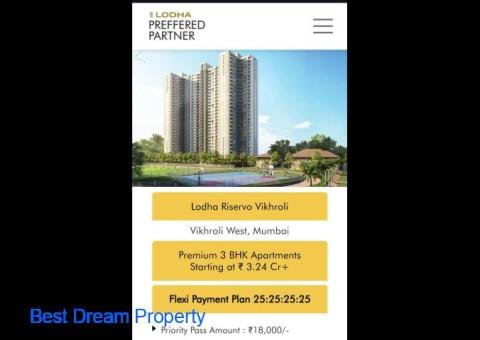 3 Bhk Apartment Flat Available For Sale at Vikhroli Dream Lodha Riservo