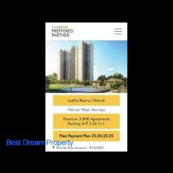 3 Bhk Apartment Flat Available For Sale at Vikhroli Dream Lodha Riservo