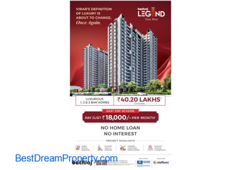 1 Bhk, 2 Bhk, 3 BHK and 4 Bhk Apartment Flat for Sale at Dream Bachraj Legen Virar West