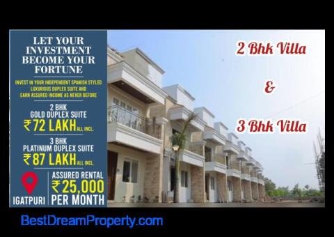 2 Bhk  and 3 Bhk Villa For Sale With Assured Monthly Rental Income at Dream Palm Hill Villa Igatpuri